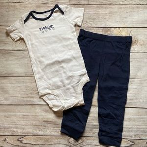 Carter’s 2 Piece Wolf Outfit Boys Size 24 mo Blue White